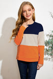 Leopard Print Colorblock Kids Long Sleeve Top