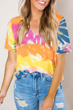Gradient Tie Dye V Neck T-shirt