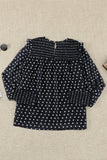 Smocked Ruffle Trim Blouse