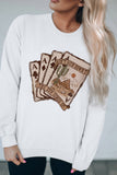 Retro Desert Sunset Pocker Cards Print Sweatshirt