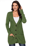 Multicolor Front Pocket and Buttons Closure Cardigan