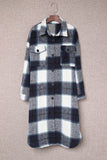 Plaid Print Long Shirt Jacket