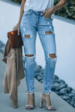 High Waist Distressed Skinny Jeans