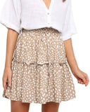 High Waist Ruffle Skirt Floral Print Skirt