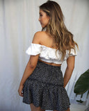 High Waist Ruffle Skirt Floral Print Skirt