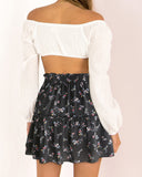 Ruffle Skirt Floral Print Skirt