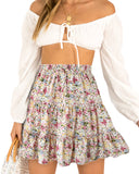 Ruffle Skirt Floral Print Skirt