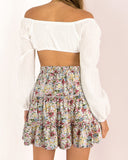 Ruffle Skirt Floral Print Skirt