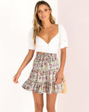 Ruffle Skirt Floral Print Skirt