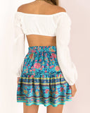 Ruffle Skirt Floral Print Skirt