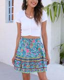 Ruffle Skirt Floral Print Skirt