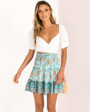 Ruffle Skirt Floral Print Skirt