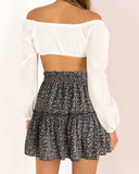 Ruffle Skirt Floral Print Skirt