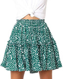 High Waist Ruffle Skirt Floral Print Skirt