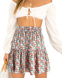 Ruffle Skirt Floral Print Skirt