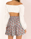 Ruffle Skirt Floral Print Skirt