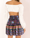 Ruffle Skirt Floral Print Skirt