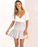 Ruffle Skirt Floral Print Skirt