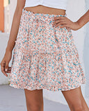 Ruffle Skirt Floral Print Skirt