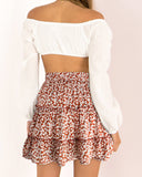 Ruffle Skirt Floral Print Skirt