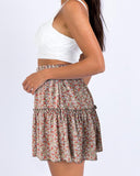 Ruffle Skirt Floral Print Skirt