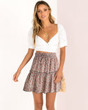 Ruffle Skirt Floral Print Skirt