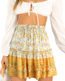 Ruffle Skirt Floral Print Skirt