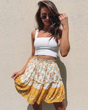 Ruffle Skirt Floral Print Skirt