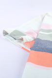 Striped Cotton Blend Short-sleeved Top