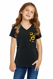 V Neck Leopard Splicing Kid Tee