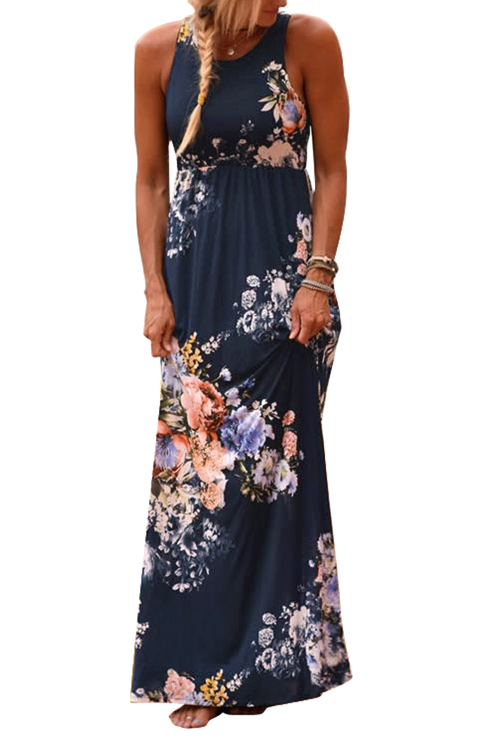 Floral High Waist Maxi Dress
