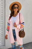 Striped Balloon Sleeve Cardigan