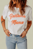 White Bahama Mama Letter Graphic T Shirt