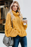 Cuddle Weather Cable Knit Handmade Turtleneck Sweater