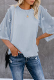 Crew Neck Kimono Sleeve Knit Top