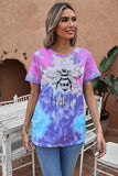 Bee Happy Graphic Tie-dye Cotton Blend Tee