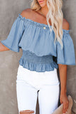 Smocked Waist Off The Shoulder Top
