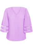 Flare Sleeve V Neck Loose Blouse