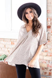 Chloe Animal Print V-neck Rolled Sleeve Tunic Top