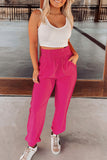 Rose Smocked Waist Casual Jogger Pants