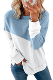 Light Blue Patchwork Dropped Shoulder Sweatshirt