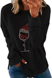 Dropped Sleeve Snowman Print Christmas Sweatshirt