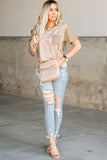 Contrast Striped Patchwork Tee
