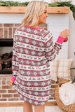 Christmas Pattern Henley Pajama Dress