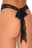 Bowknot Solid Color Lace Underwear