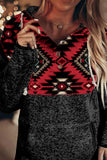Tribal Geometric Print Hoodies with Pocket