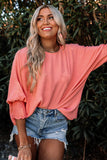 Pink Pink Smocked Wrist Shift Top