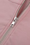Full Zip Hoodie Coat with Floral Print Hooded Inner