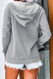 Half Zip Long Sleeve Hoodie with Pocket