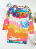 Multicolor Tie Dye Pocketed T Shirt Mini Dress